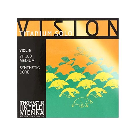 THOMASTIK VIT100 Vision Titanium Solo Комплект струн для скрипки размером 4/4, среднее натяжение,