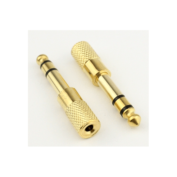 HAMA H-42718 ПЕРЕХОДНИК 3.5 stereo jack -> 6.3 stereo plug, метал. корпус, позолоченный
