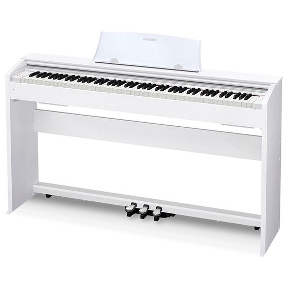 CASIO PRIVIA PX-770WE Цифровое пианино, 88 клавиш, встроенная акустика, 19 тембров, интерфейс USB для подключения к ПК, цвет белый