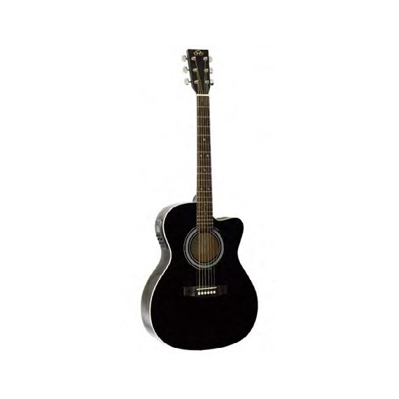 SX OM160CE/BK Гитара электроакустическая с вырезом, верхняя дека липа,
