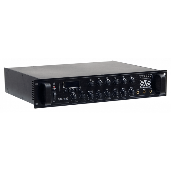 SVS Audiotechnik STA-180 Микшер-усилитель 6 зон, 70/100 В (4, 8, 16 Ом), усилитель мощности 180 Вт,