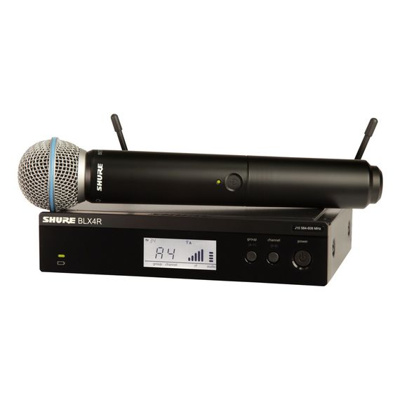 SHURE BLX24RE/SM58 M17 радиосистема с ручным передатчиком SM58. Кронштейны для крепления в рэк в комплекте