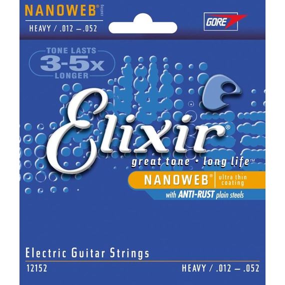 ELIXIR 12152 НАБОР 6 СТРУН для гитары Электро, NanoWeb,  Heavy 012-052