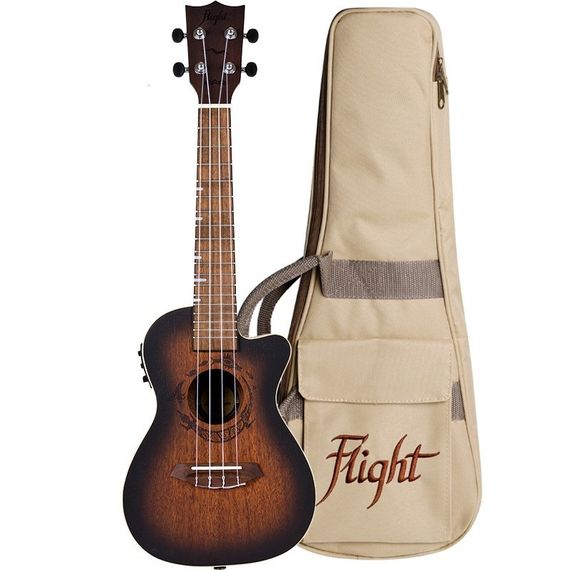 FLIGHT DUC380 CEQ AMBER Укулеле концерт со звукоснимателем,Укулеле с вырезом (cutaway)