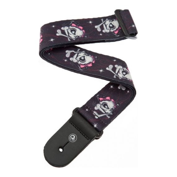 PLANET WAVES 50LT03 Ремень для гитары, плетеный, серия Lethal Threat,  Miss Skull
