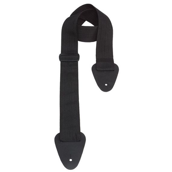D'ANDREA 1352BLK Polyweb Ремень для гитары, черный,Прочные кожаные наконечники.Регулировка длины до