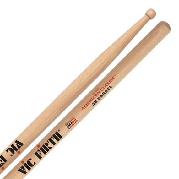 VIC FIRTH 5B барабанные палочки 5B с деревянным наконечником, материал - гикори, длина 16", диаметр 0,595", серия American Classic