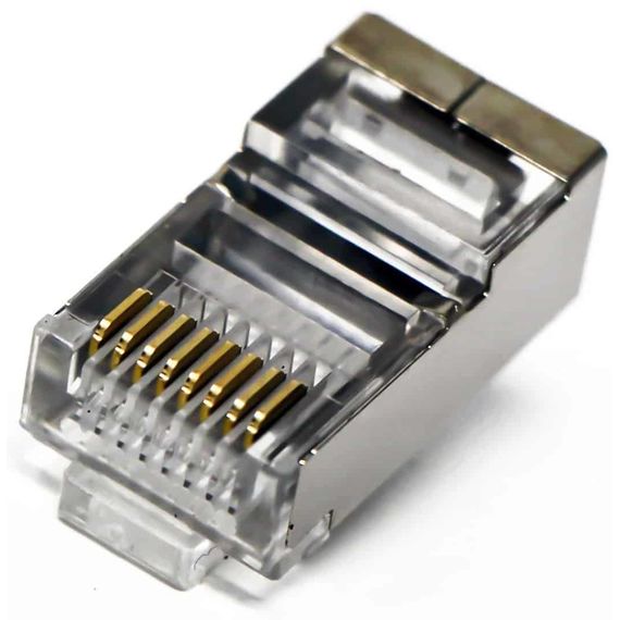 REXANT RJ-45 8P8C CAT 5e (экран) 05-1023 Джек РАЗЪЕМ СЕТЕВОЙ LAN НА КАБЕЛЬ, ШТЕКЕР ,ПОД ОБЖИМ, В ЭКРАНЕ