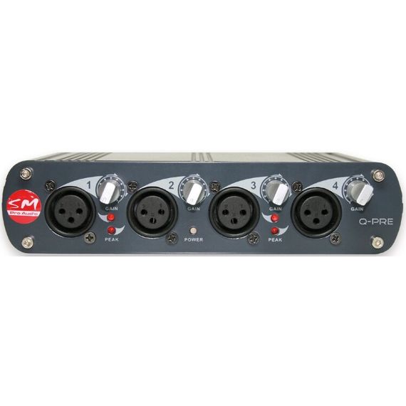 SM Pro Audio Q-Pre-4-х канальный микрофонный предусилитель. 4 XLR входа, 4 TRS выхода, регулировка у