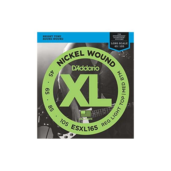 D'ADDARIO ESXL165 Nickel Wound Medium, 45-105, шарик на 2 концах, Long Scale.Комплект струн для бас