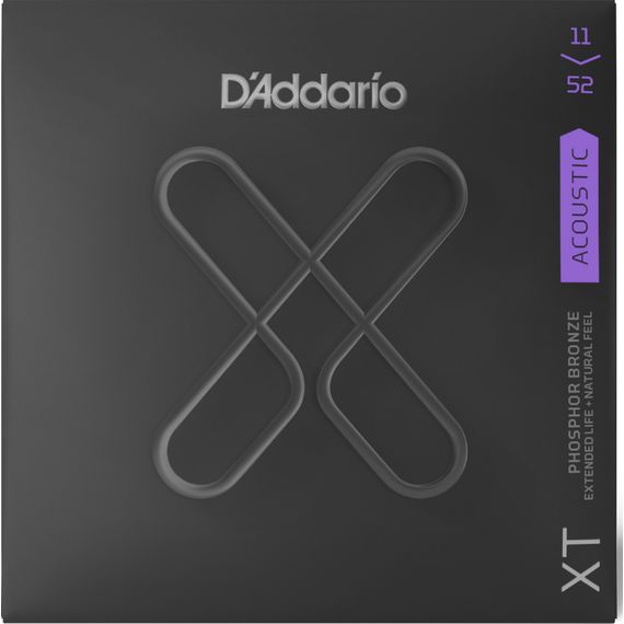 D'ADDARIO XTAPB1152 XT Комплект струн для акустической гитары, фосф.бронза, 11-52, с покрытием