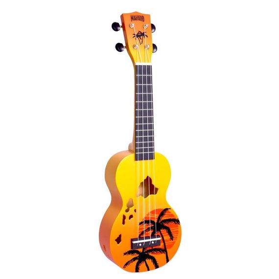 MAHALO MD1HAORB Укулеле сопрано с чехлом, струны Aquila, цвет Orange Burst, серия Hawaii