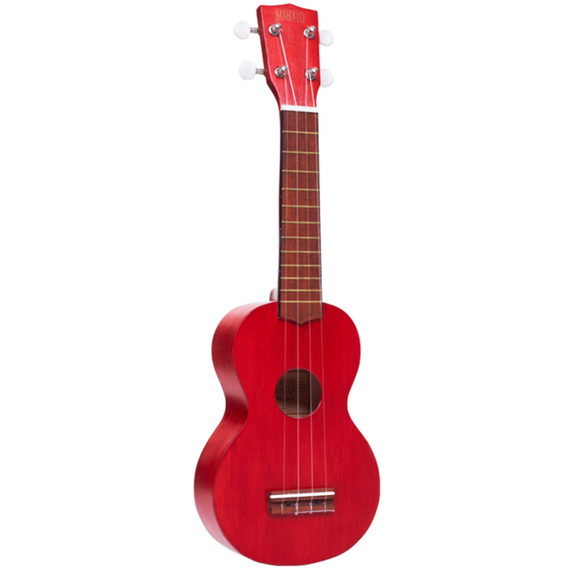 MAHALO MK1TRD Укулеле сопрано с чехлом, цвет Transparent Red, серия Kahiko