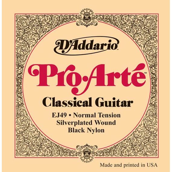 D'ADDARIO EJ49 Набор 6 струн для гитары классик нейлон черный-серебро NT 028-043