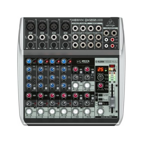 BEHRINGER XENYX QX1202USB-EU Пульт микшерный малошумящий премиум-класса (4 моновхода, 4 стереовхода,