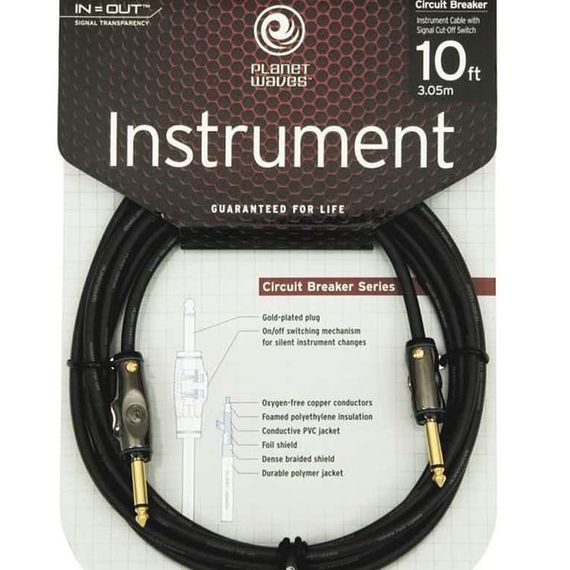 PLANET WAVES PW-AG-10 Кабель инструментальный 3м выключатель Circuit Breaker