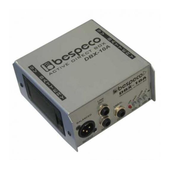 BESPECO DBX10A Директ бокс активный, вход: Jack 6.3мм, вход-выход: Jack 6.3мм, выход: XLR 3pin,