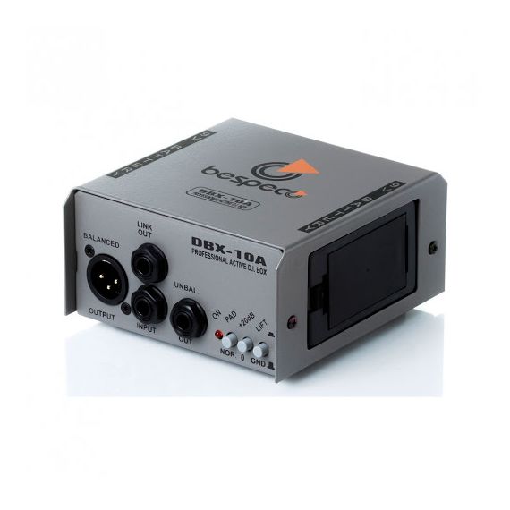 BESPECO DBX10A Директ бокс активный, вход: Jack 6.3мм, вход-выход: Jack 6.3мм, выход: XLR 3pin,