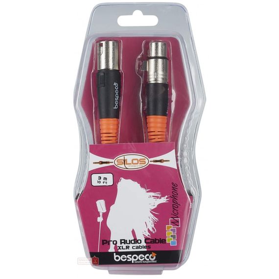 BESPECO SLFM300 Кабель готовый микрофонный серии "SILOS", XLR3M - XLR3F, длина 3м, изображение 2