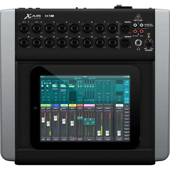 BEHRINGER X18 цифровой микшер, 16 мик Midas XLR, Main L/R XLR, Aux 1-6 Jack, 18 кан