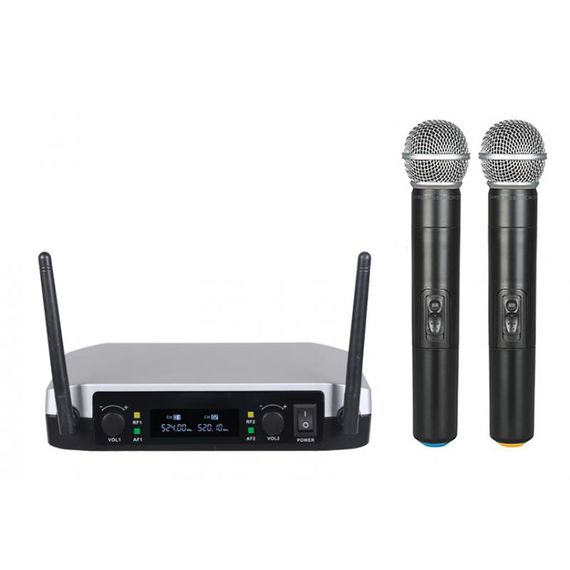 BG EU-90B Радиосистема вокальная, UHF 710.2/490.21MHz, фиксированная частота, Led дисплей, 2 ручных