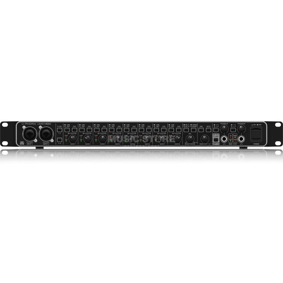 BEHRINGER  UMC1820 внешний звуковой/MIDI интерфейс, USB 2.0 ,18 вх/20 вых канала, 24бит/96кГц, предусилители MIDAS, MIDI I/O, ADAT I/O, S/PDIF I/O