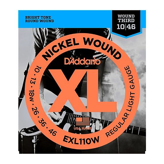 D'ADDARIO EXL110W Набор 6 струн для гитары электро никель 010-046