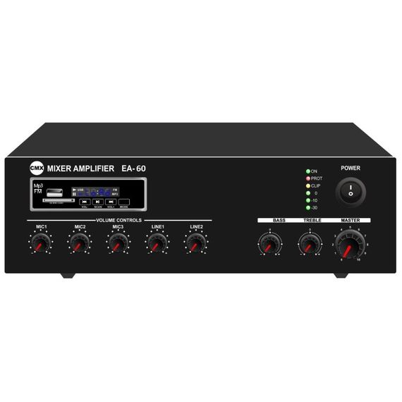 CMX Audio EA-60 Микшер усилитель 60ватт, встроенный Mp3 плеер USB и SD , FM тюнер,