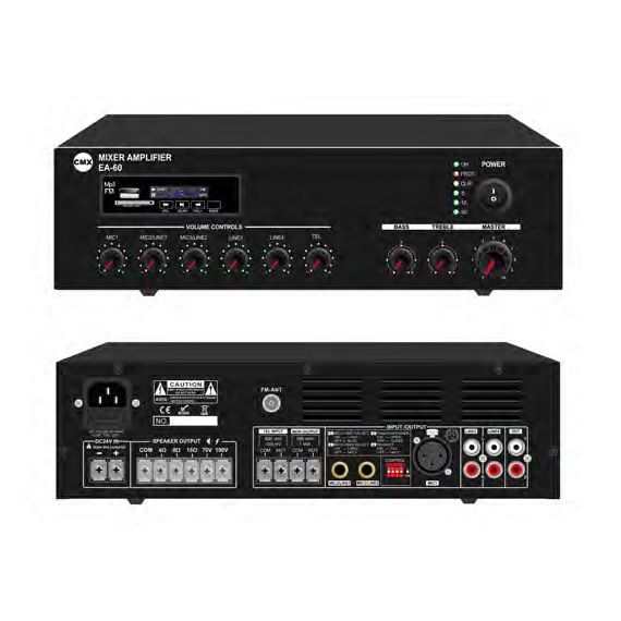CMX Audio EA-60 Микшер усилитель 60ватт, встроенный Mp3 плеер USB и SD , FM тюнер,
