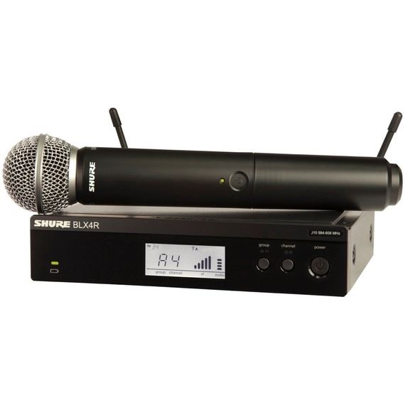 SHURE BLX24RE/SM58 K3E 606-638 MHz радиосистема с ручным передатчиком SM58. Кронштейны для крепления