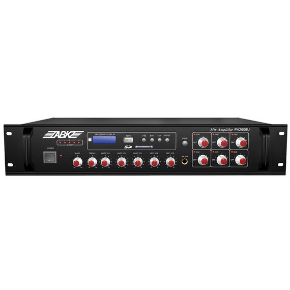 ABK PA-2635U Радиоузел трансляционный на 6 регулируемых зон, встроенные MP3, USB, Tuner, SD Card