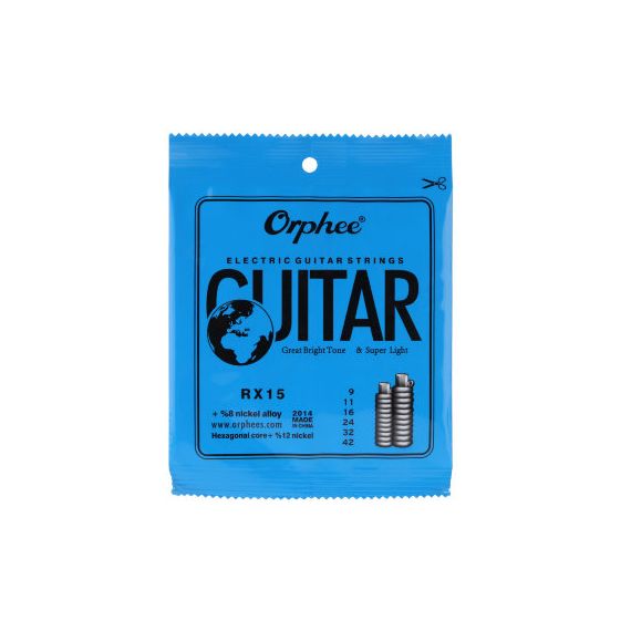 ORPHEE RX15 Струны для электрогитары, сталь, обмотка из сплава никеля, 9-42