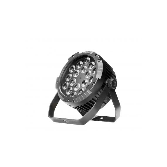 PR Lighting JNR-8160A Светодиодный прибор FLAT PAR 1818 18x18 Вт RGBAW+UV светодиодов, 4 режима работы: DMX512 (6/10 каналов), master/slave, звуковая активация или авторежим