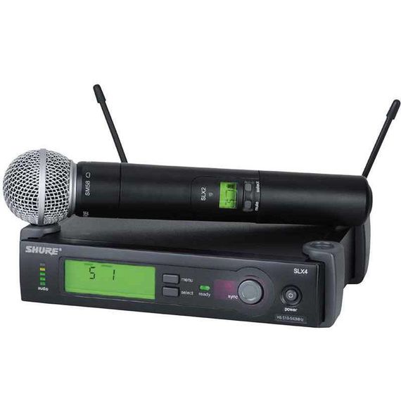 SHURE SLX24E/58 L4E профессиональная двухантенная `вокальная` радиосистема с капсюлем микрофона SM58