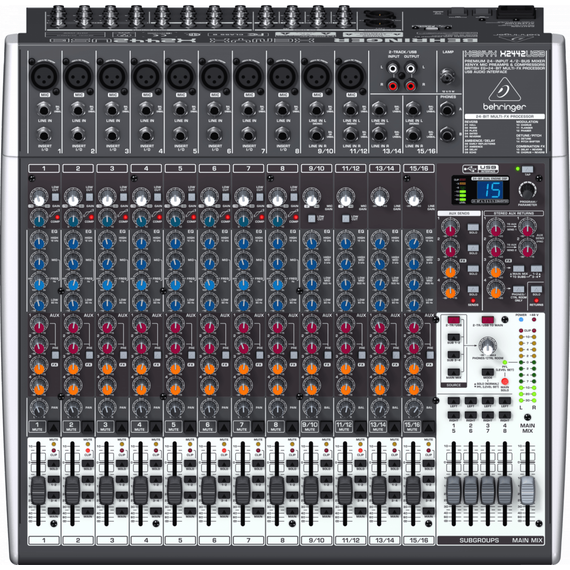 BEHRINGER XENYX X2442USB аналоговый микшер, 16 каналов,