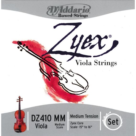 D'ADDARIO DZ410 Набор 4 струн для Альта cинтетик Витые ZYEX. витые. свиток. упаковка ADGС.