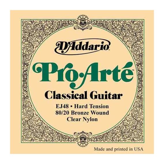 EJ48 PRO ARTE Струны для классической гитары нейлоновые Hard D`Addario