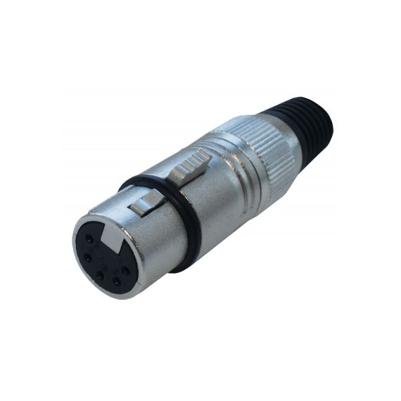 BESPECO XLR5FX Разъем XLR-F кабельный, оболочка металл, замок, 5 pin
