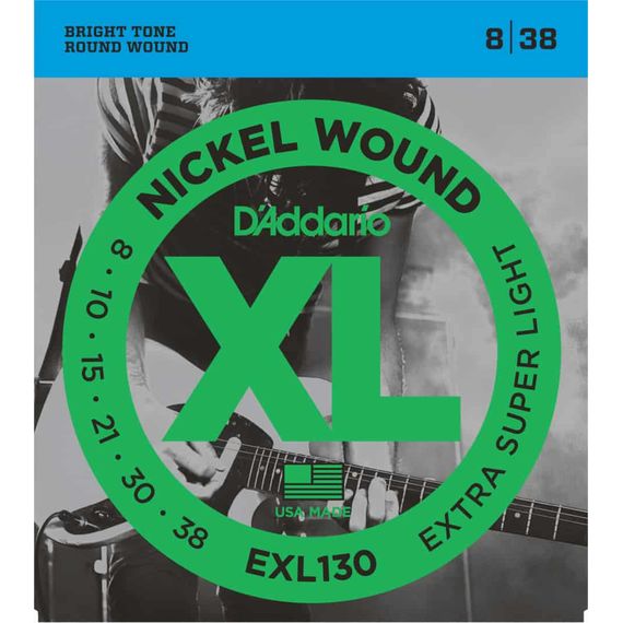 D'ADDARIO EXL130 струны для электрогитары, никелерованная сталь, толщина 08 - 38