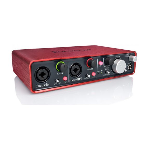 FOCUSRITE Scarlett 2i4 USB интерфейс с 2 входами, 4 выходами и питанием по USB для Macintosh и Windows