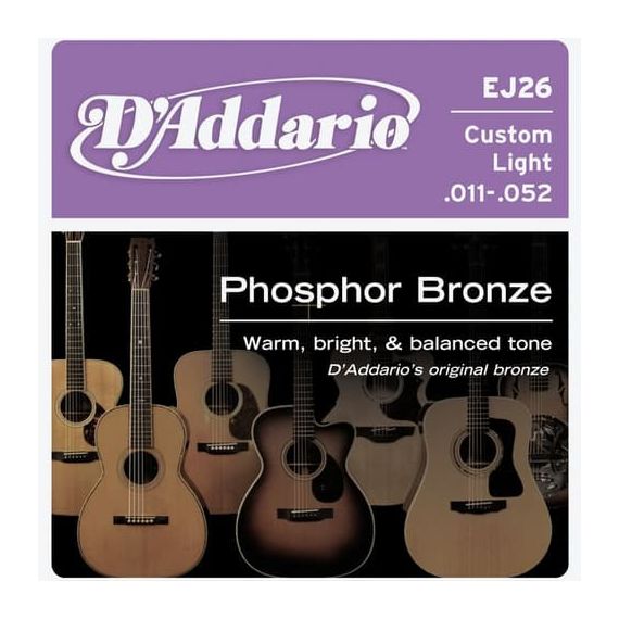 D'ADDARIO EJ26 Набор 6 струн для гитары акустик фосфор-бронза 011-052