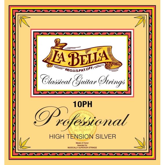 LA BELLA 10 PH Cтруны для классической гитары. Белый нейлон. Натяжение: 39,8 кг Серия: ProfessionalР