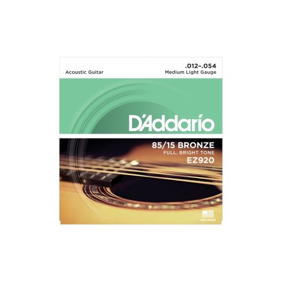 D'ADDARIO EZ920 AMERICAN BRONZE 85/15 Струны для акустической гитары Medium Light 12-54