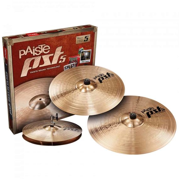 PAISTE PST 5 Universal Set 14/16/20 комплект тарелок: hi-hat 14"х2, crash 16", ride 20", бронза, спл