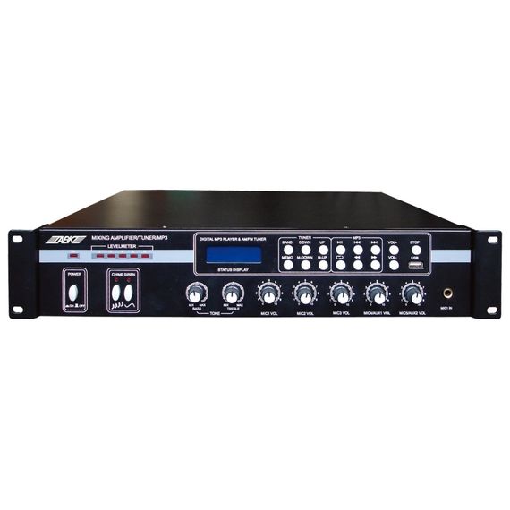 ABK PA-2312 Компактный радиоузел, 70/100В, вход: 5 микрофонных, 2 AUX, цифровой AM/FM тюнер, MP3-пле