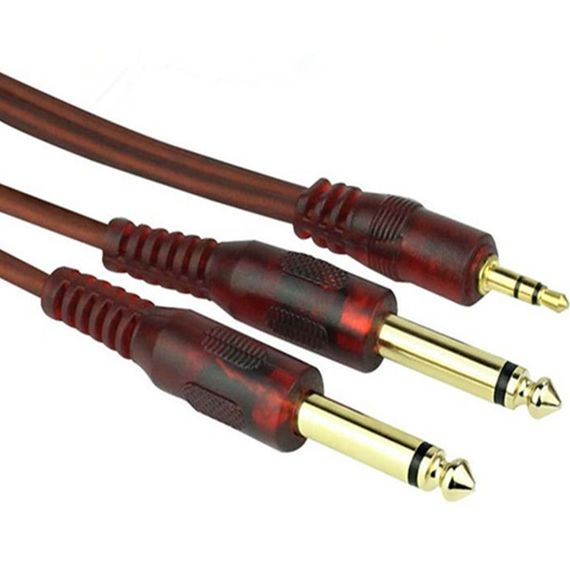 STOREMUSIC AP-2425/1,5 аудиокабель Mini Jack stereo - 2* 1/4 Jack mono 1.5 метра силикон
