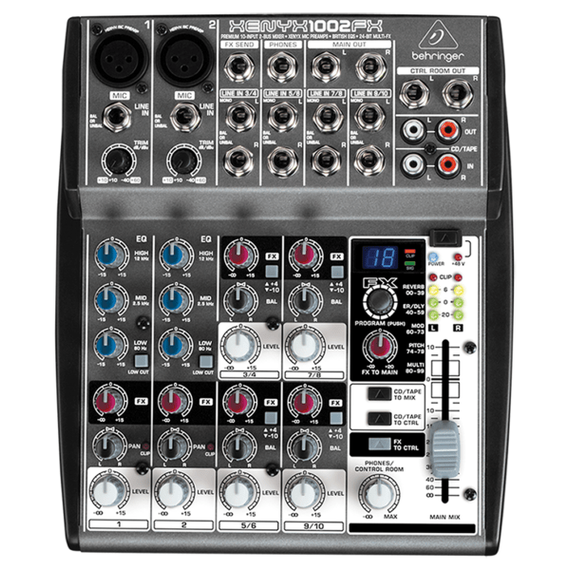 BEHRINGER XENYX 1002FX-EU Микшерный пульт, 2 мик., 4 стерео, процессор эффектов