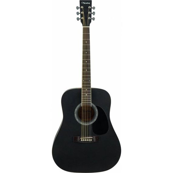 VESTON D-45 SP/BKS акустическая гитара, дредноут, черная, матовая.