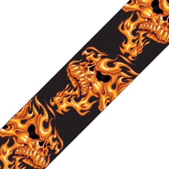 PLANET WAVES 50LT01 Ремень для гитары, плетеный, серия Lethal Threat™ , Flaming Skulls
