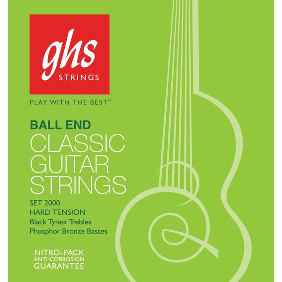 GHS 2050W Classical Guitar набор струн для классической гитары, нейлон/серебро.; шарик на конце;